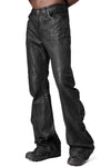 Coated denim flared jeans, Black