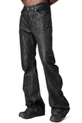 Coated denim flared jeans, Black