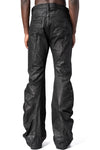 Coated denim flared jeans, Black
