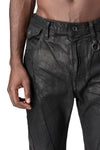 Coated denim flared jeans, Black