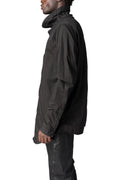 High collar twill shirt, Black
