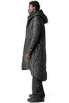 Hooded coated long coat, Black