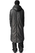 Hooded coated long coat, Black