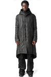Hooded coated long coat, Black