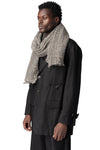 Wrinkled gauze wool scarf, Asphalt