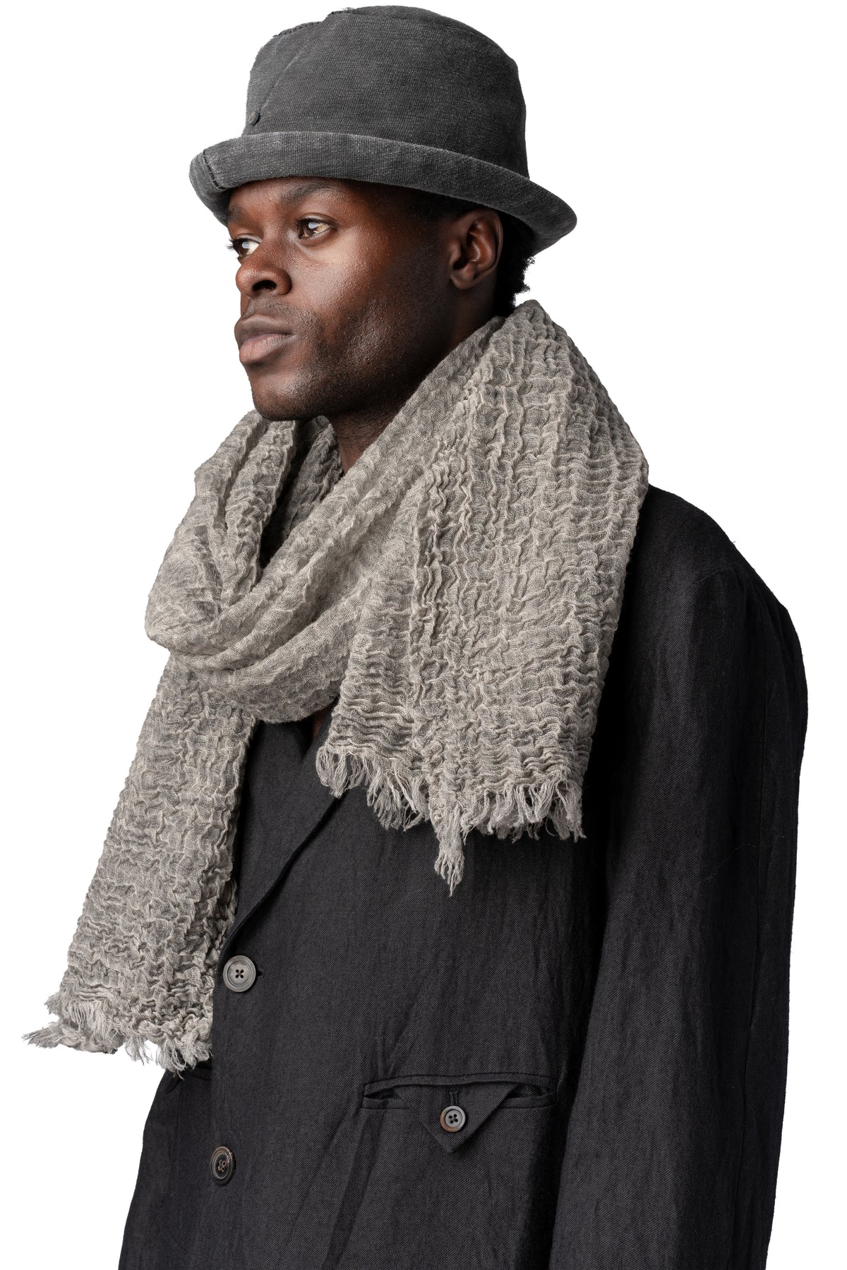 Cotton cupro derby hat, Carbon