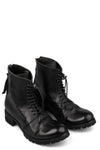 Washed calfskin lace-up zip ankle boots