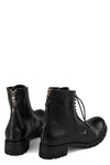 Washed calfskin lace-up zip ankle boots