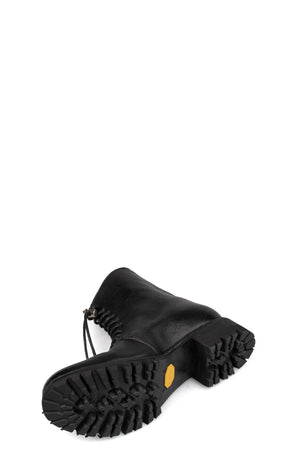 Washed calfskin lace-up zip ankle boots