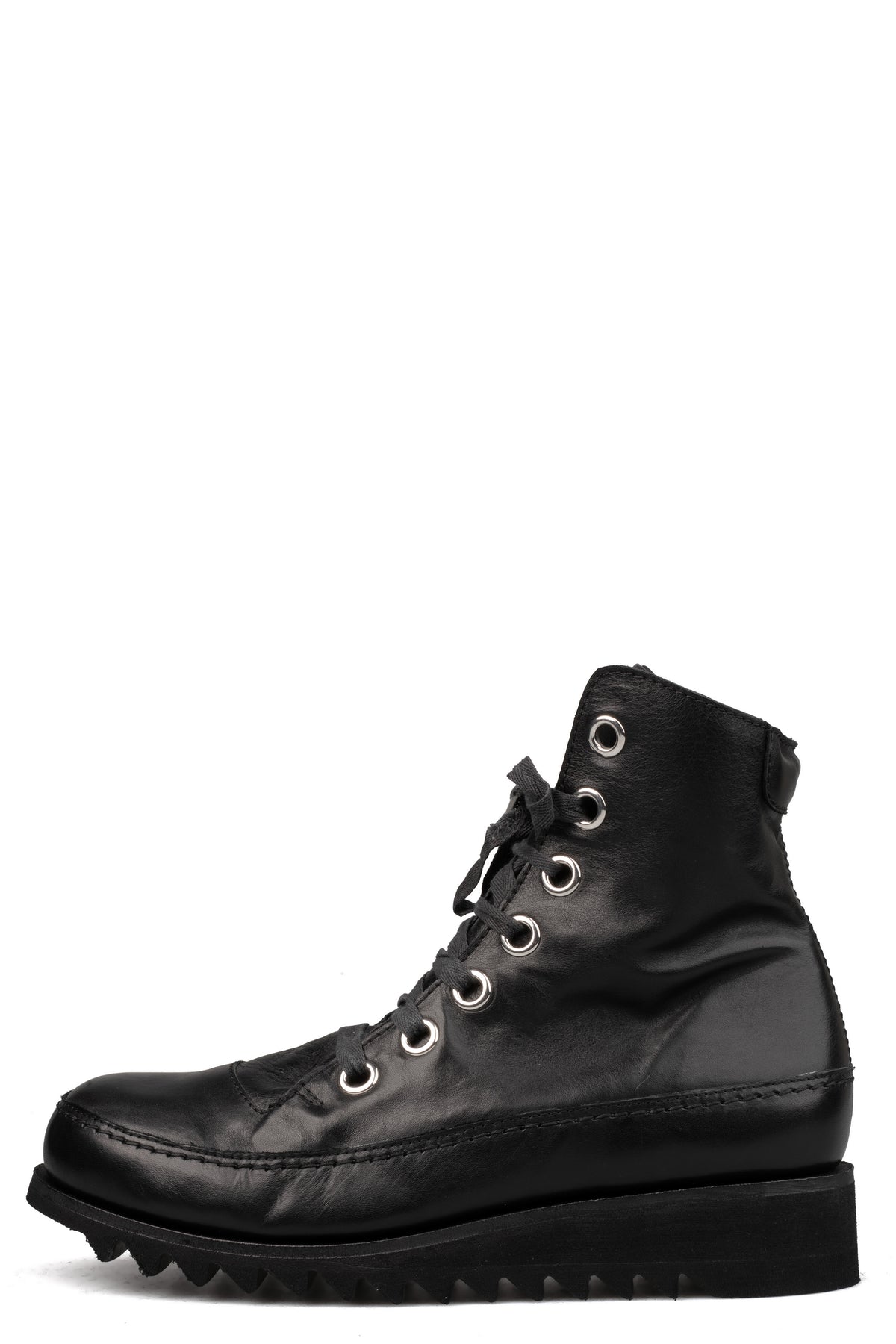 Horse leather high-top zip sneakers