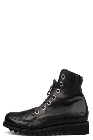 Horse leather high-top zip sneakers