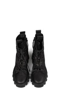 Laced calf leather zip combat boots | RIGHT BALANCE