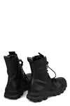 Laced calf leather zip combat boots | RIGHT BALANCE