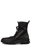 Laced calf leather zip combat boots | RIGHT BALANCE