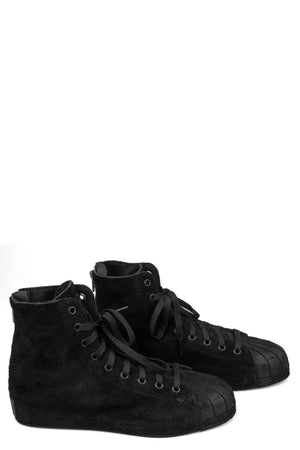 Nizzastar high top reversed leather sneaker, Black