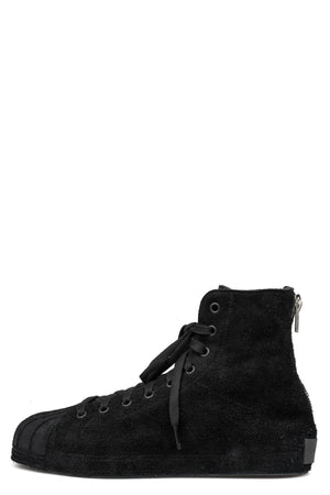 Nizzastar high top reversed leather sneaker, Black