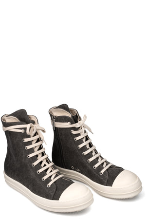 Sneaks coated canvas high top sneakers, Gravel/Milk/Milk