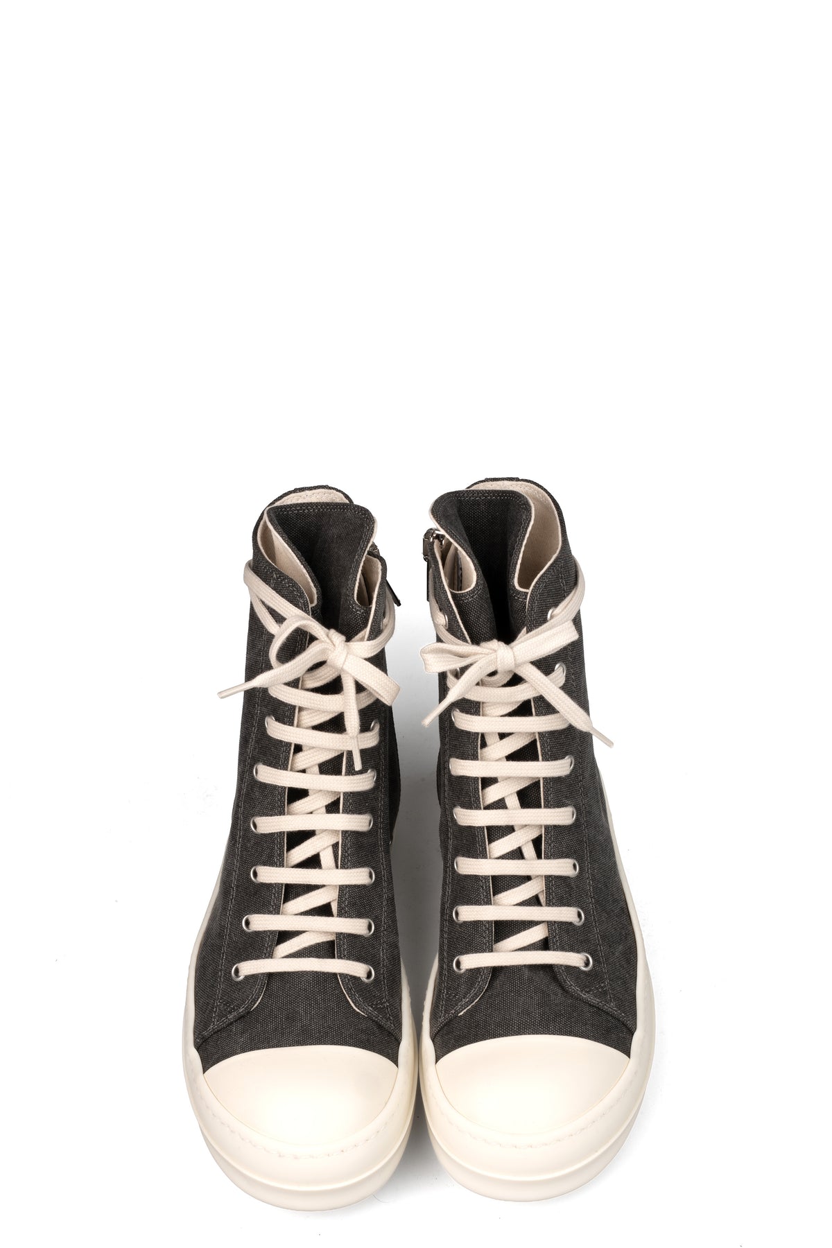 Sneaks coated canvas high top sneakers, Gravel/Milk/Milk