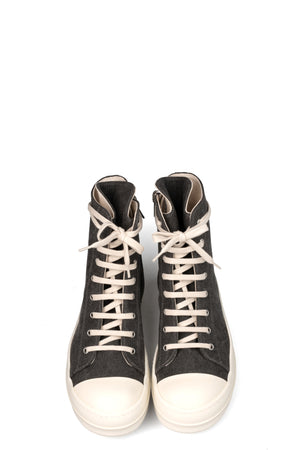 Sneaks coated canvas high top sneakers, Gravel/Milk/Milk