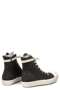 Sneaks coated canvas high top sneakers, Gravel/Milk/Milk