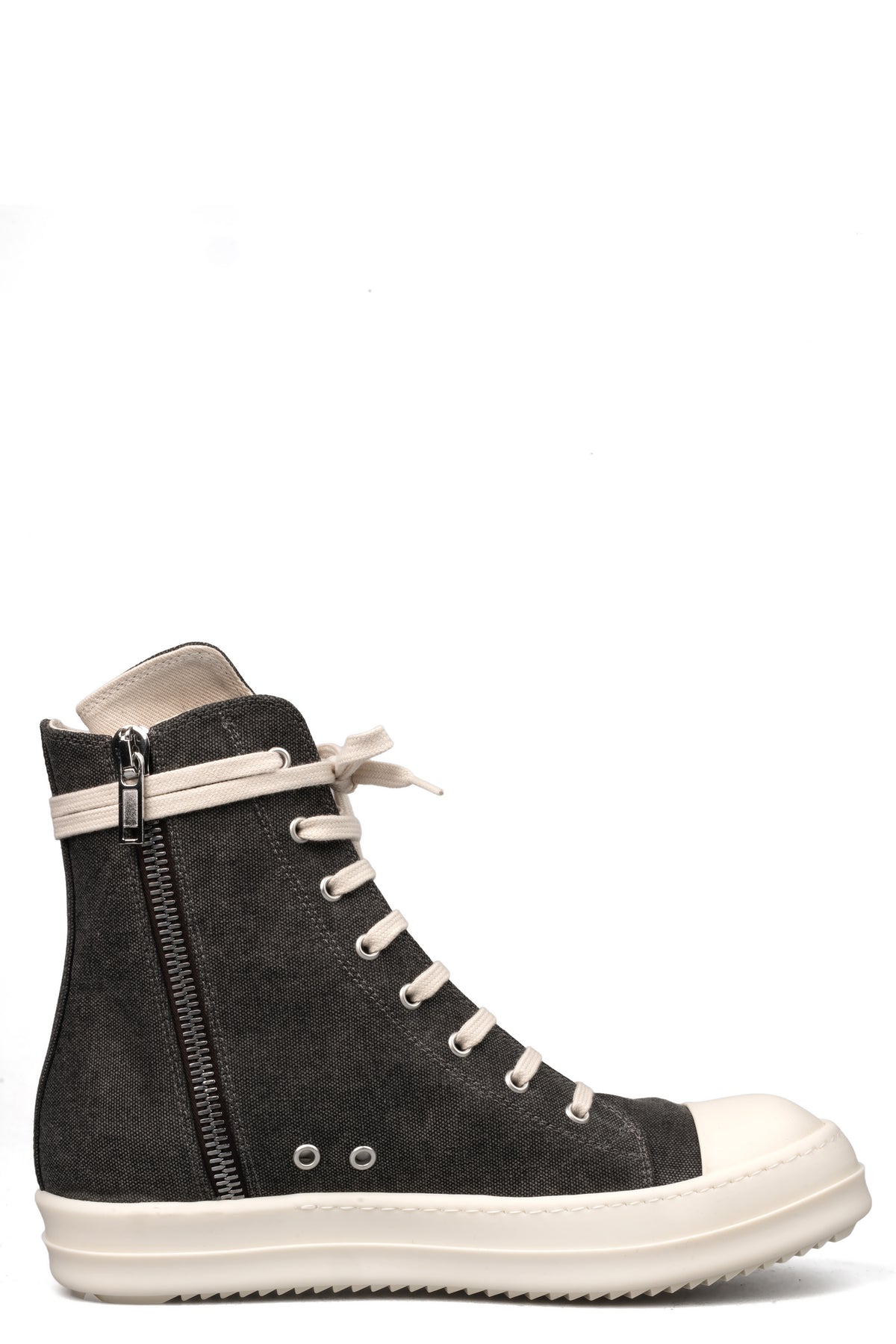 Sneaks coated canvas high top sneakers, Gravel/Milk/Milk