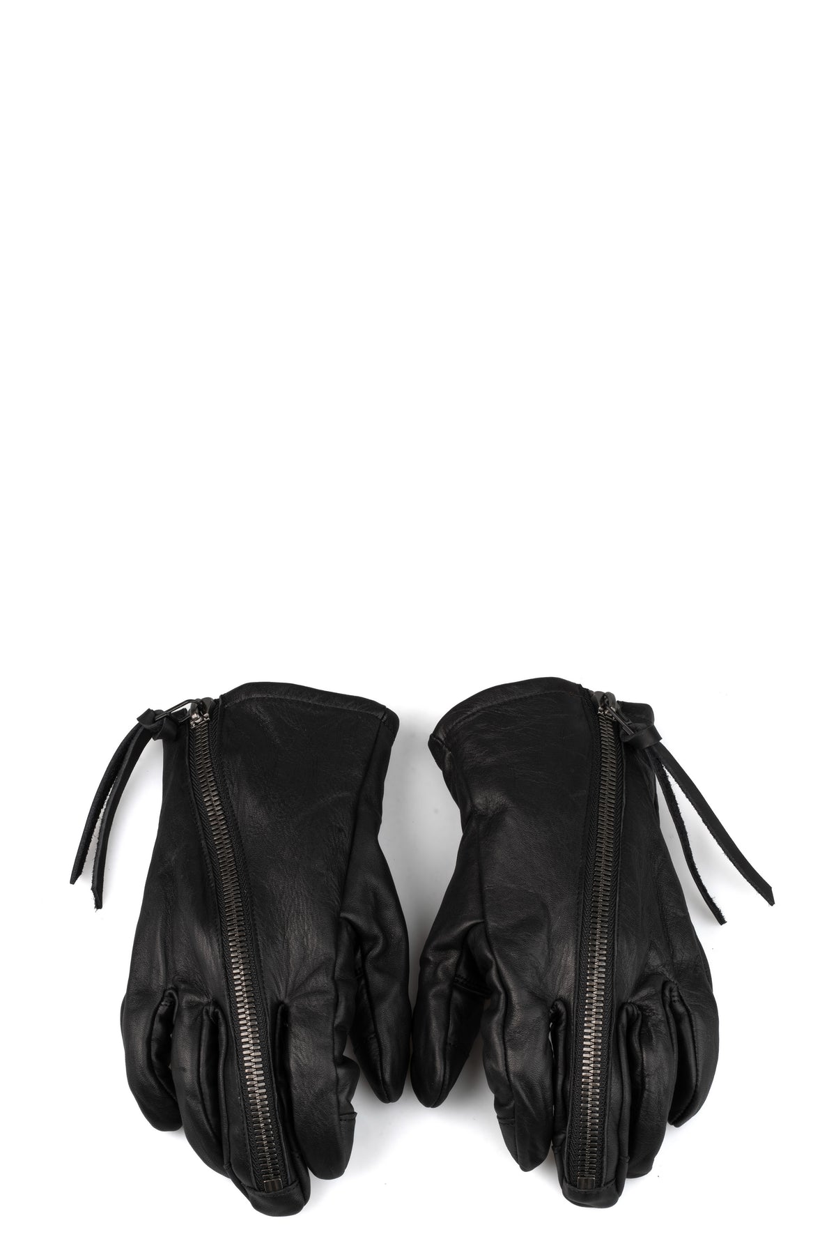 Horse leather zip gloves, Black