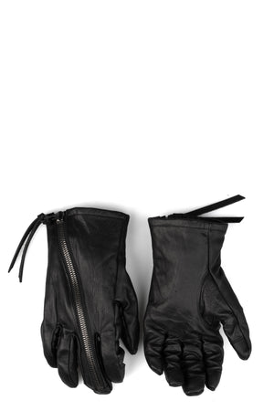 Horse leather zip gloves, Black