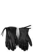 Horse leather zip gloves, Black