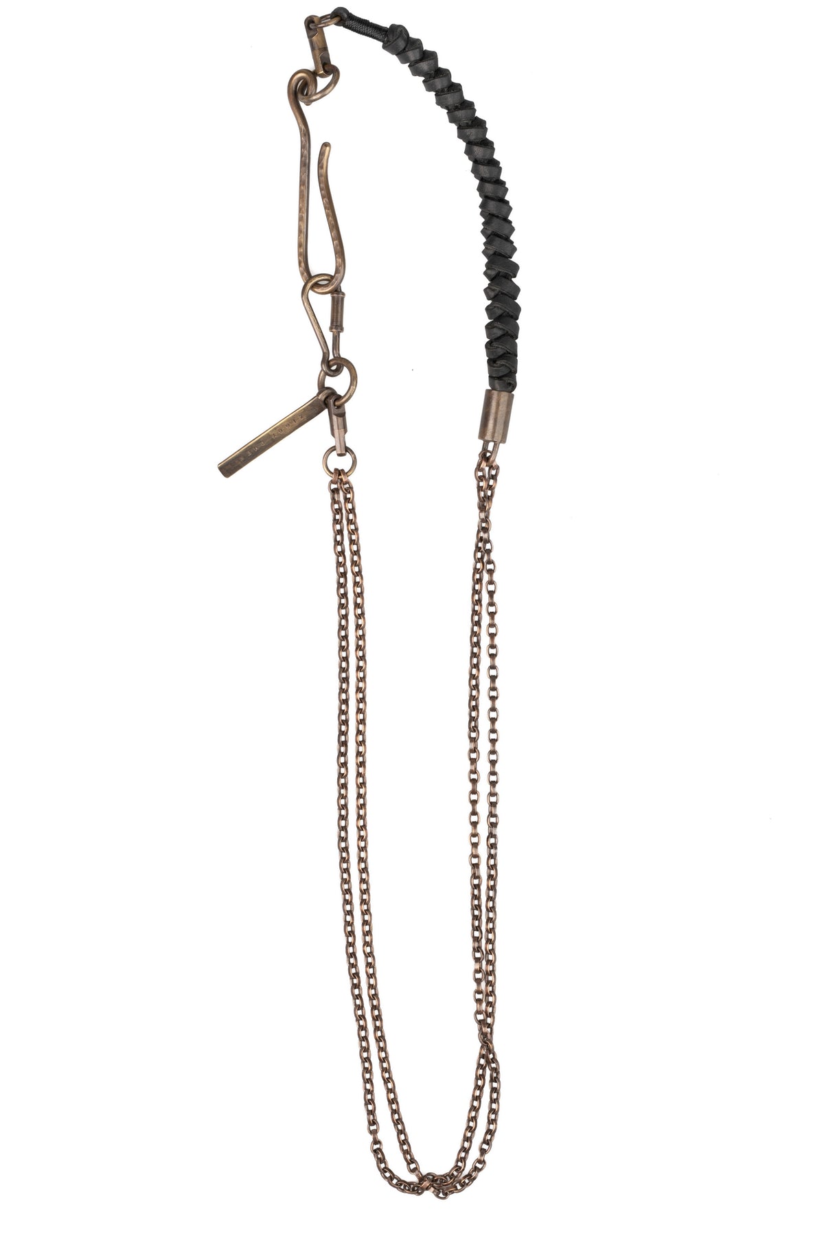 Leather braid wallet chain