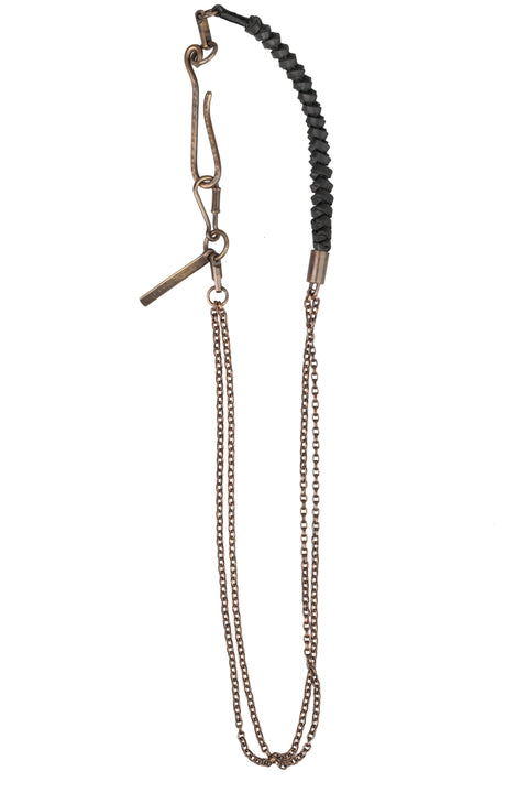 Leather braid wallet chain