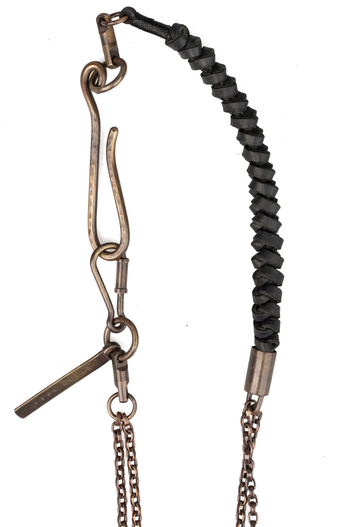 Leather braid wallet chain