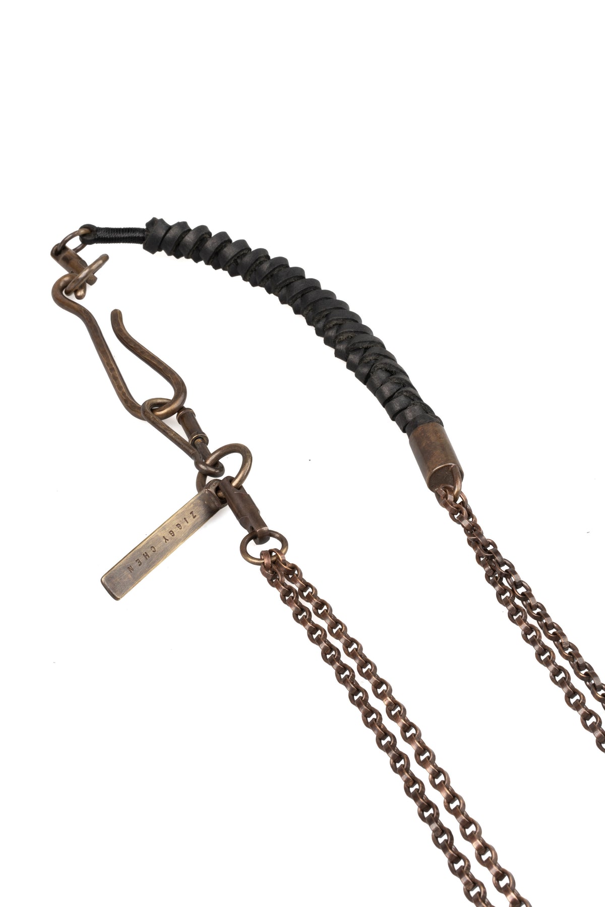 Leather braid wallet chain