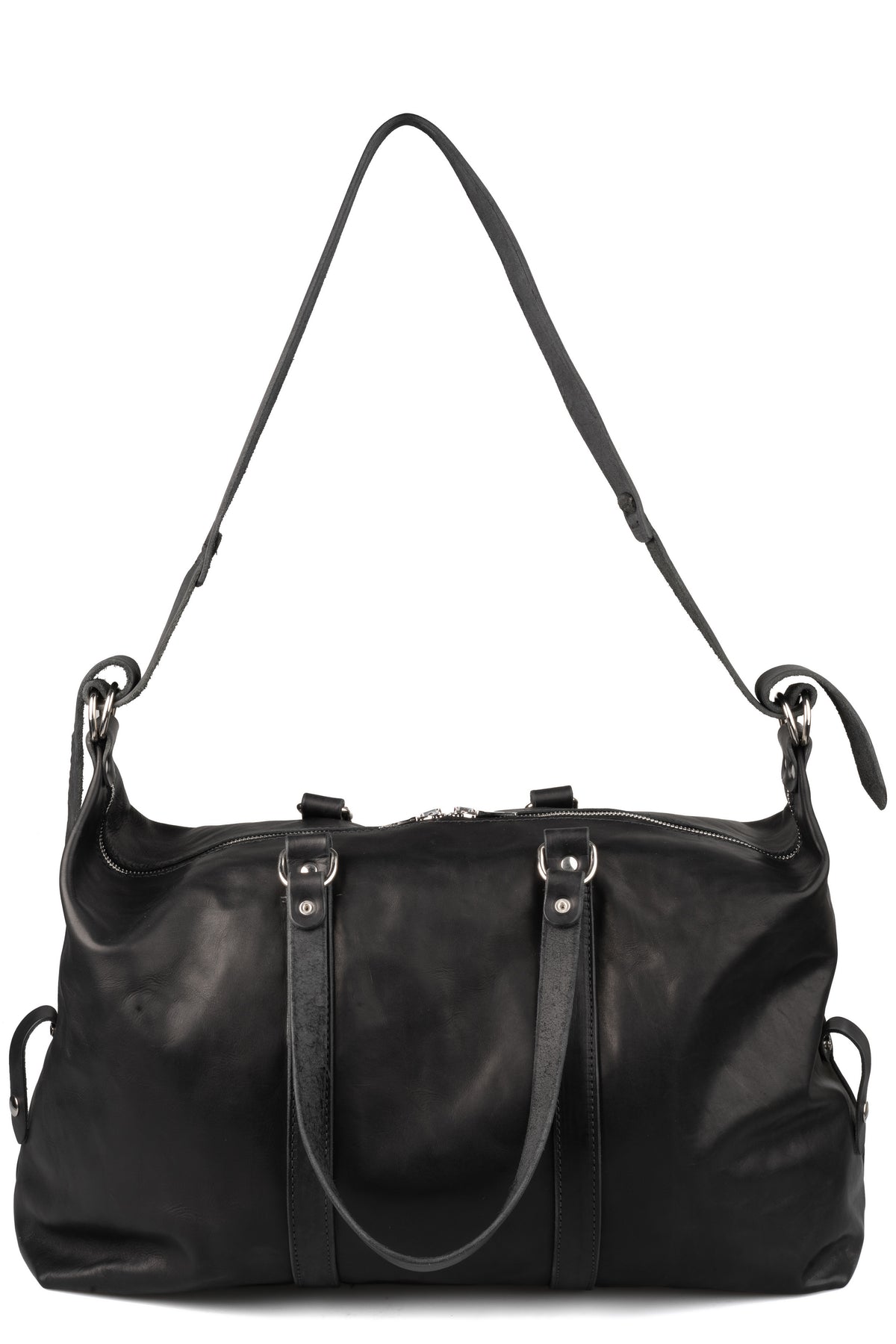 Calfskin leather weekender bag