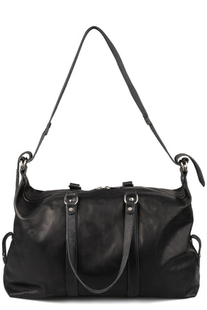 Calfskin leather weekender bag