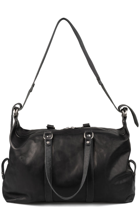 Calfskin leather weekender bag