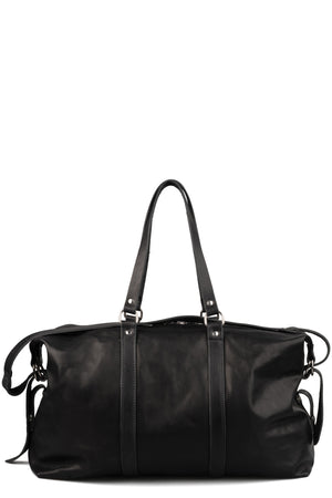 Calfskin leather weekender bag