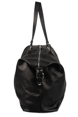 Calfskin leather weekender bag