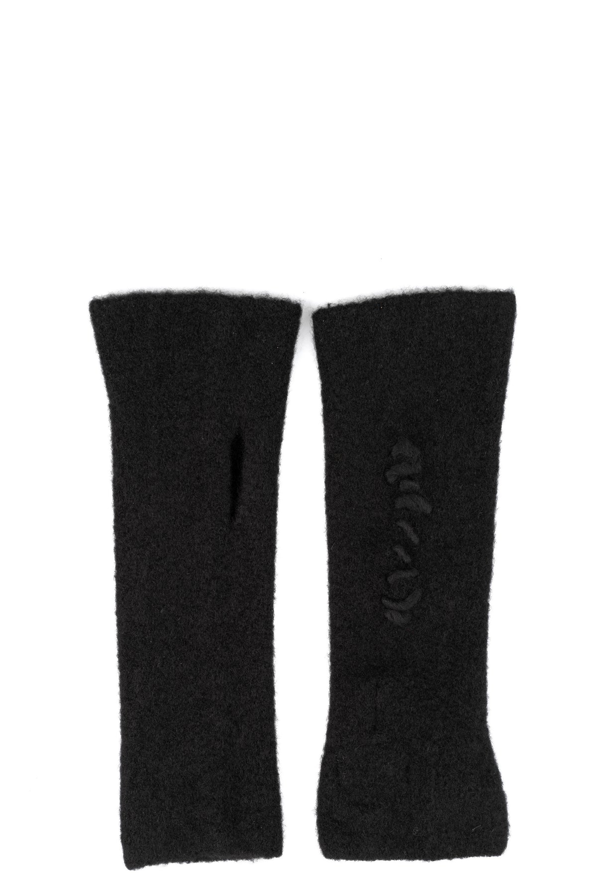 Fingerless cashmere silk gloves