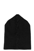 Double layer tonal stitched cashmere beanie