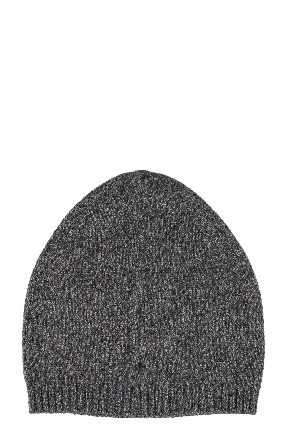 Ribbed knit wool blend hat, Black/ Grey melange