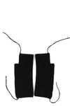 Long ribbed wool gloves, Black
