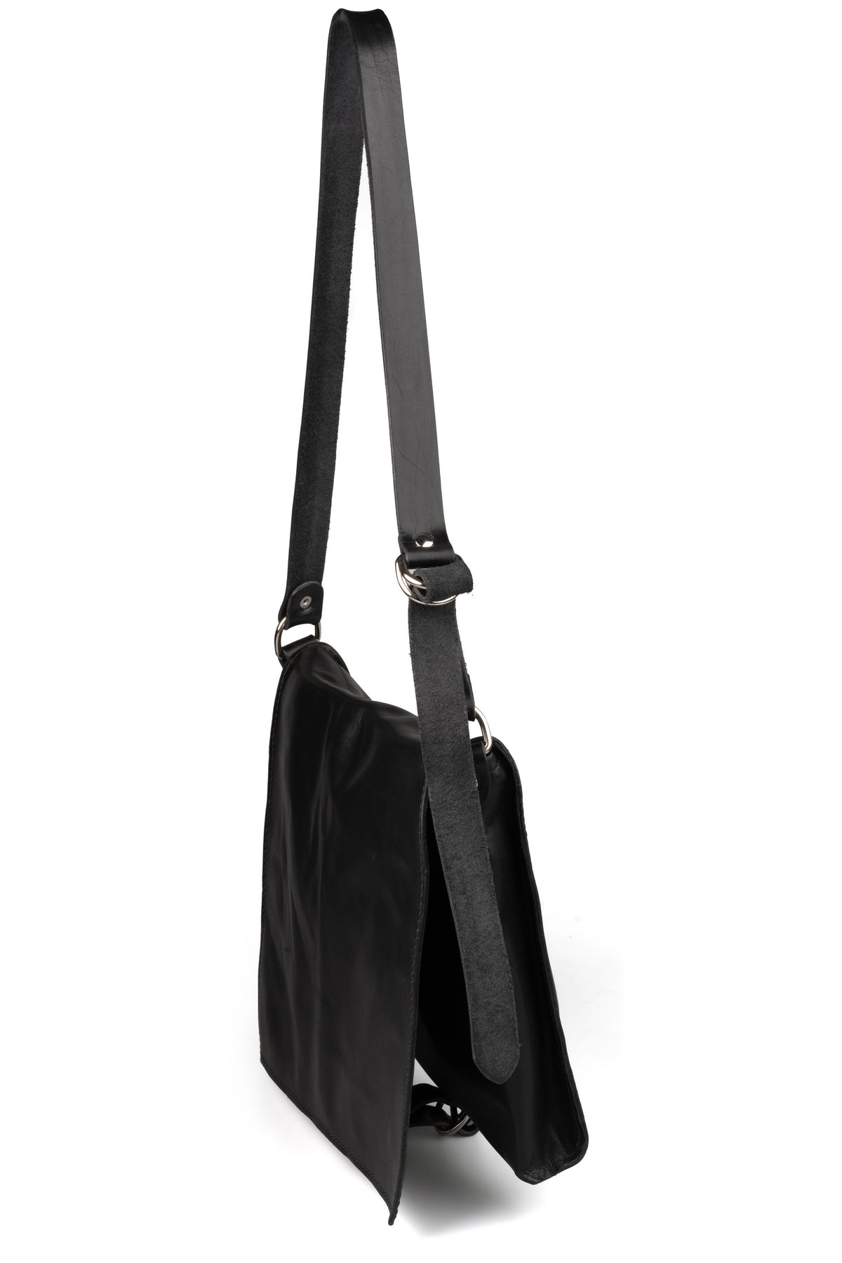Calfskin leather square crossbody bag