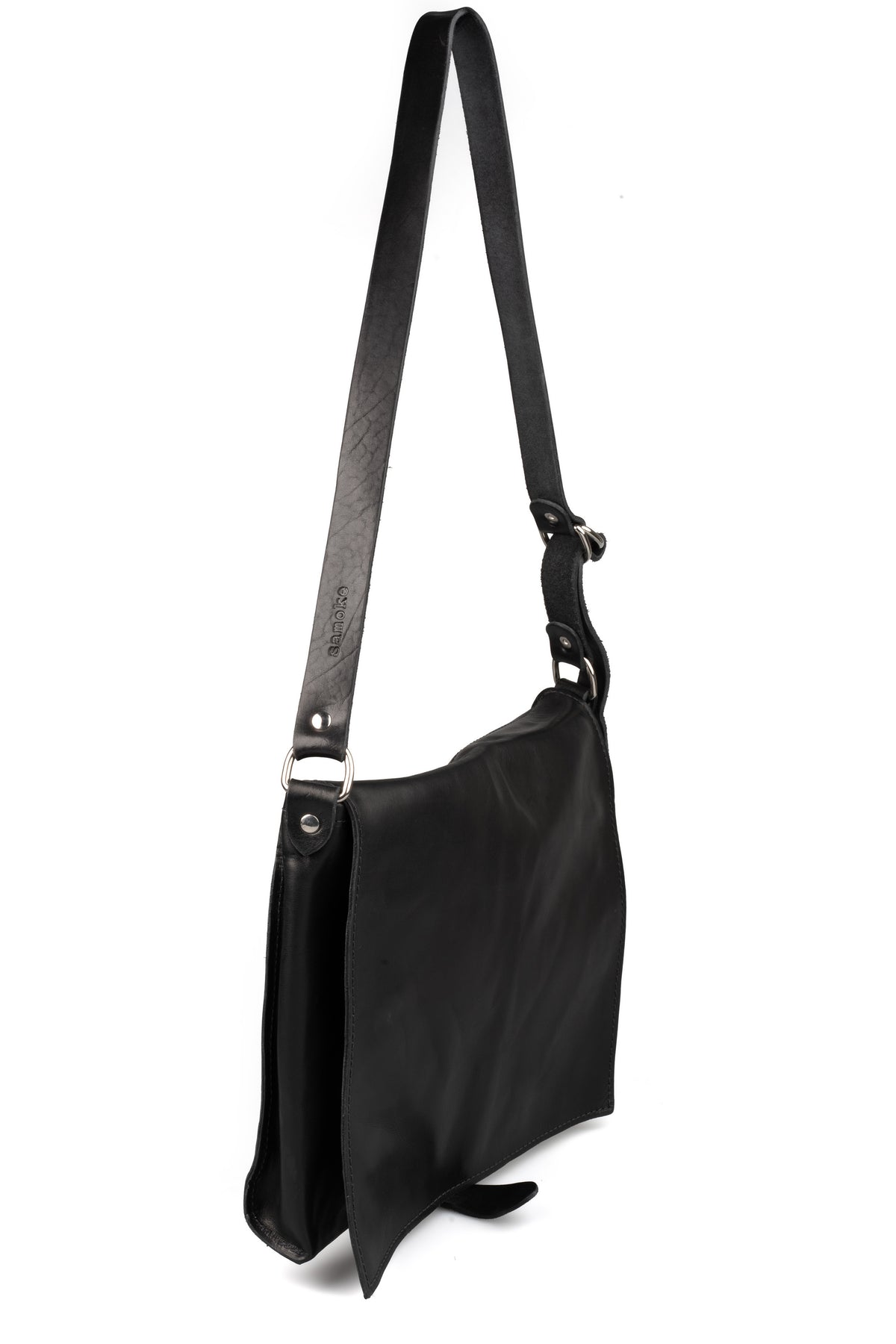 Calfskin leather square crossbody bag