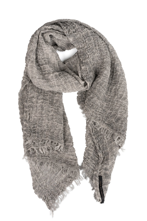 Wrinkled gauze wool scarf, Asphalt