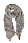 Wrinkled gauze wool scarf, Asphalt