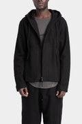 Blackmerle | AW25 - Wool / linen blend hooded jacket, M02-552BK