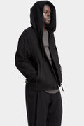 Blackmerle | AW25 - Wool / linen blend hooded jacket, M02-552BK