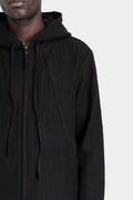 Blackmerle | AW25 - Wool / linen blend hooded jacket, M02-552BK