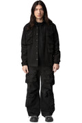 Max Cargo brushed twill overshirt, Black