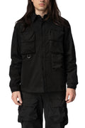 Max Cargo brushed twill overshirt, Black